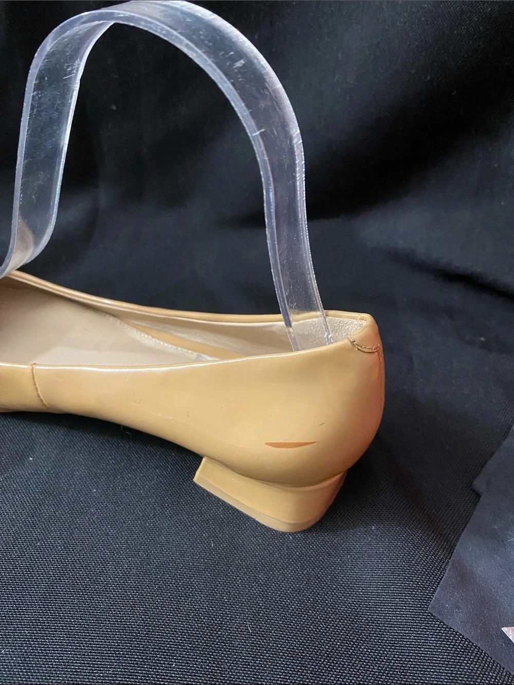 Tory Burch Tan Patent Leather Flats with Gold Logo